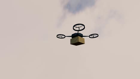 a small drone delivers a package to a residence.