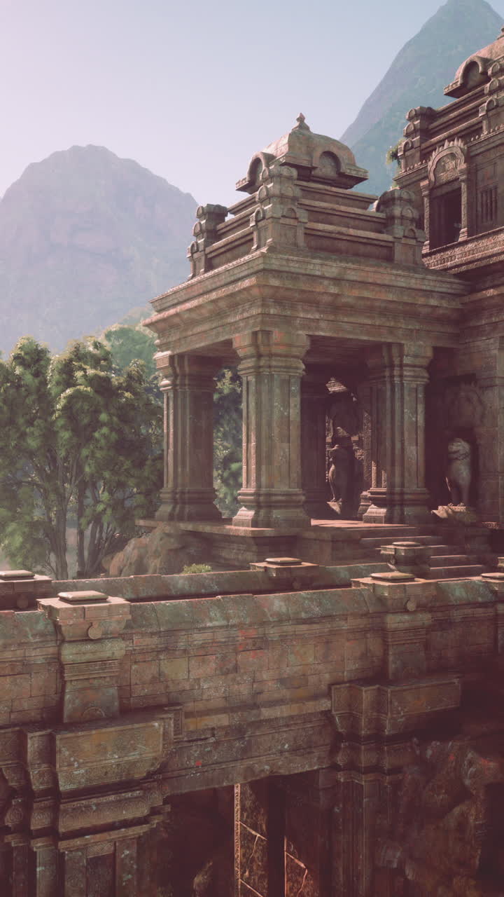 antiguas ruinas de templos de piedra en una selva tropical