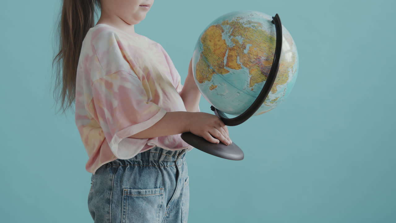 Portrait of Girl with World Globe