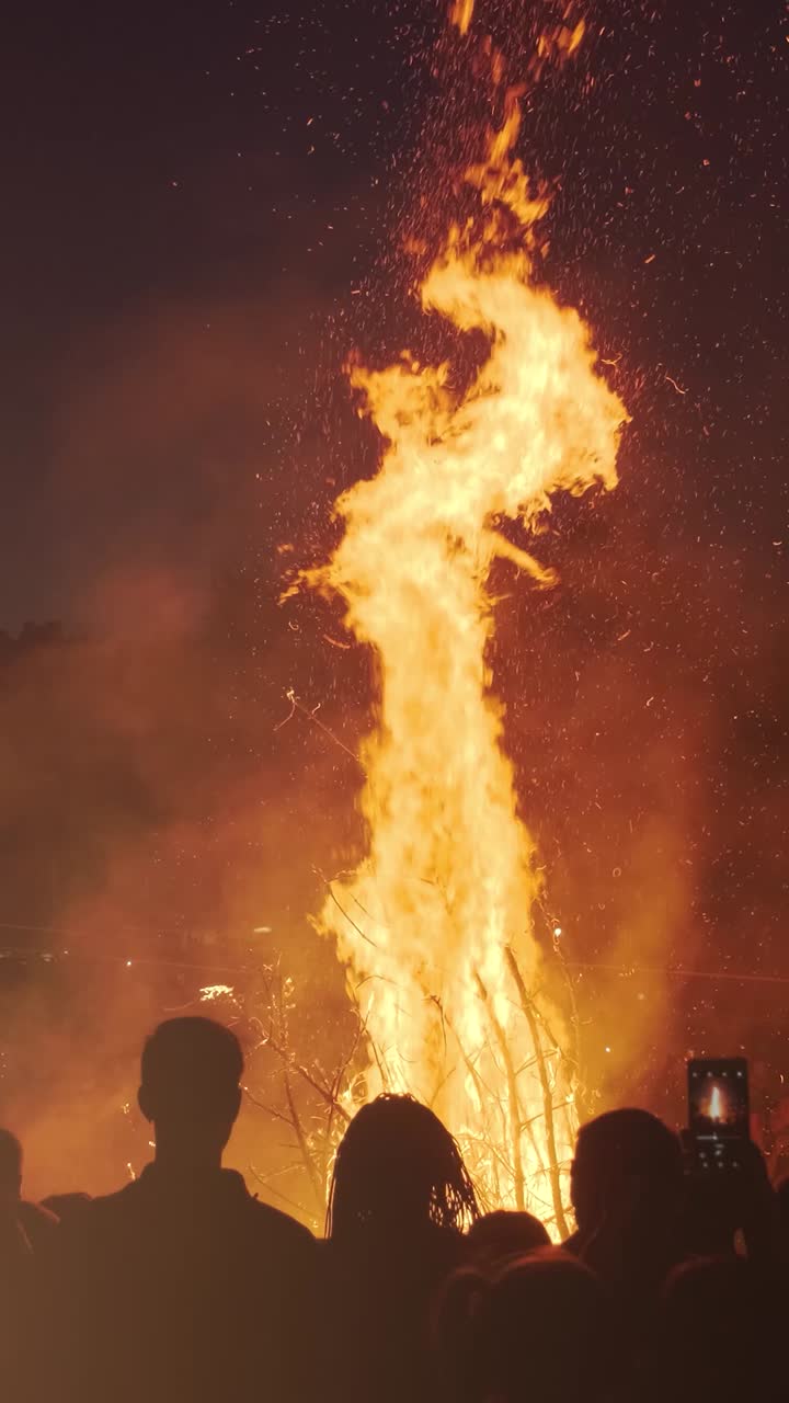 Bonfire Celebration at Night
