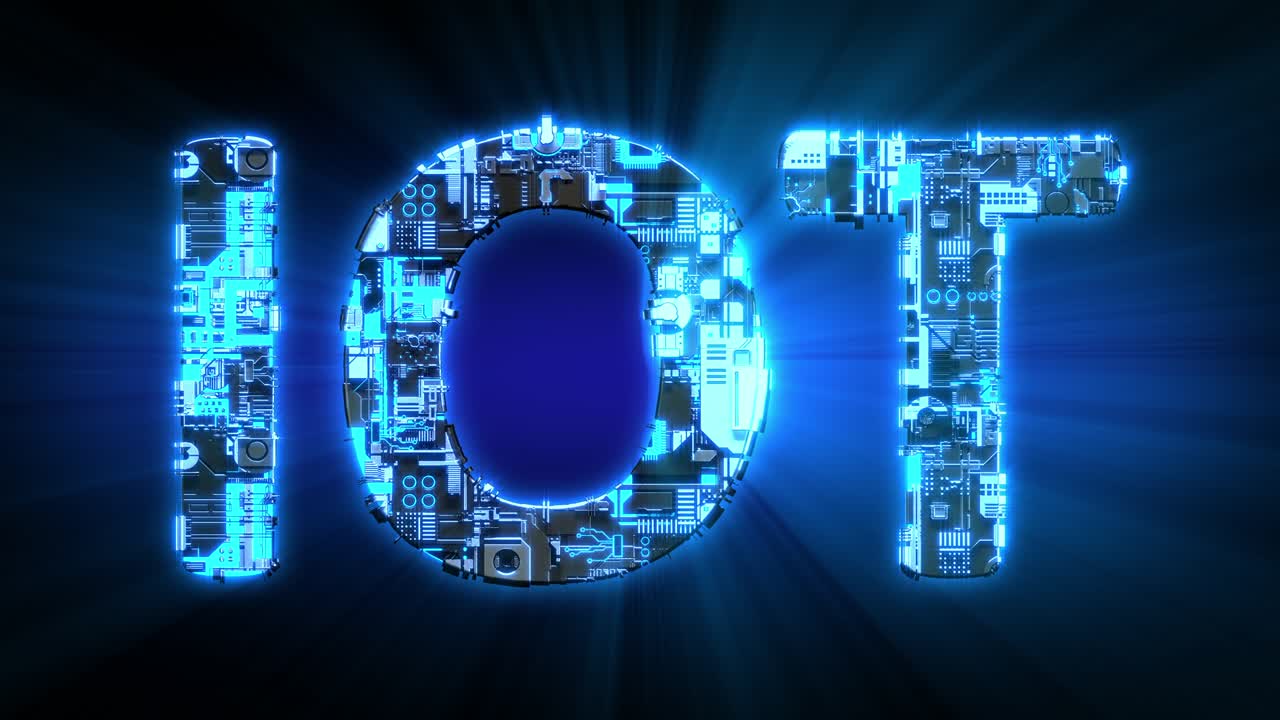 빛나는 파란색 디지털 사이버 텍스트, 고립 - 루프 비디오