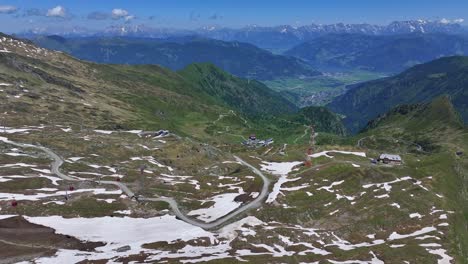 austrian alps overlook the ski resort at kitzsteinhorn and the surrounding valley