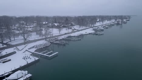 grosse ile island on the detroit river with private estates, aerial view