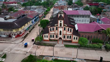 contamana, ucayali province, peru' - small town city on the amazon river jungle rainforest isolated