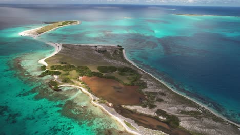 le acque turchesi e le spiagge sabbiose dell'arcipelago di los rocas in venezuela, vista aerea