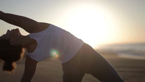 lady doing yoga stretches 15