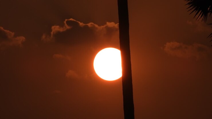 Beautiful sunset with clouds