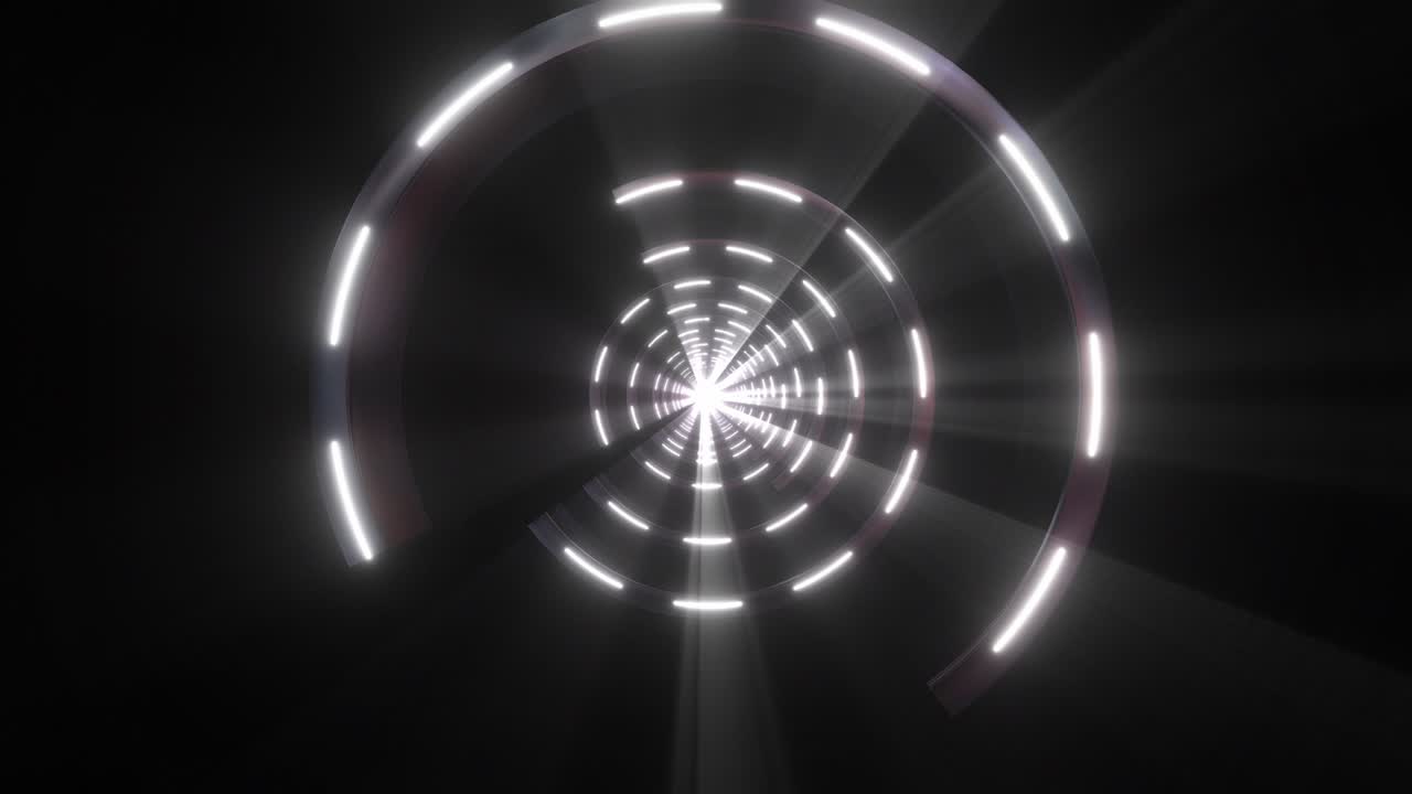 Abstract Futuristic Tunnel with Glowing Circles