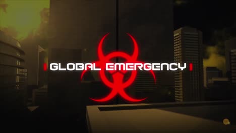 Animation-Eines-Globalen-Notfalltextes-über-Dem-Stadtbild