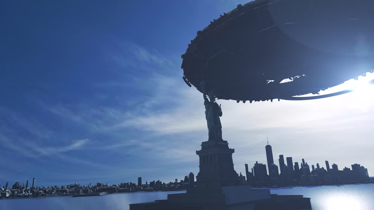 UFO Over Statue of Liberty