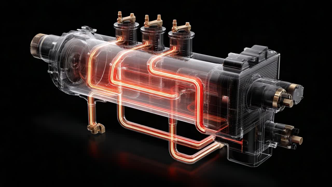 A Detailed Visual Exploration of an Engine Component: Enhancing Understanding of Mechanical Functionality through Transparency and Illumination in Design