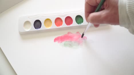 painting using multi color palette used for creating art .