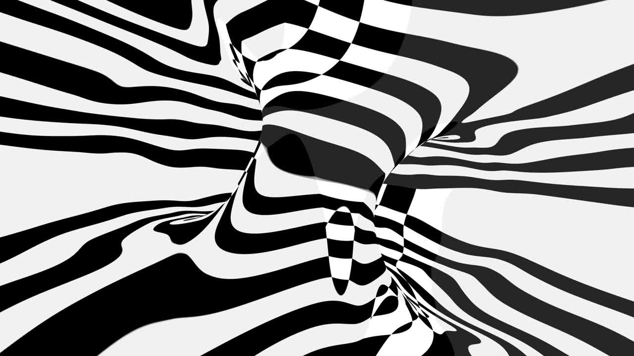 3D render of torus shape with black and white map, 4K abstract animation