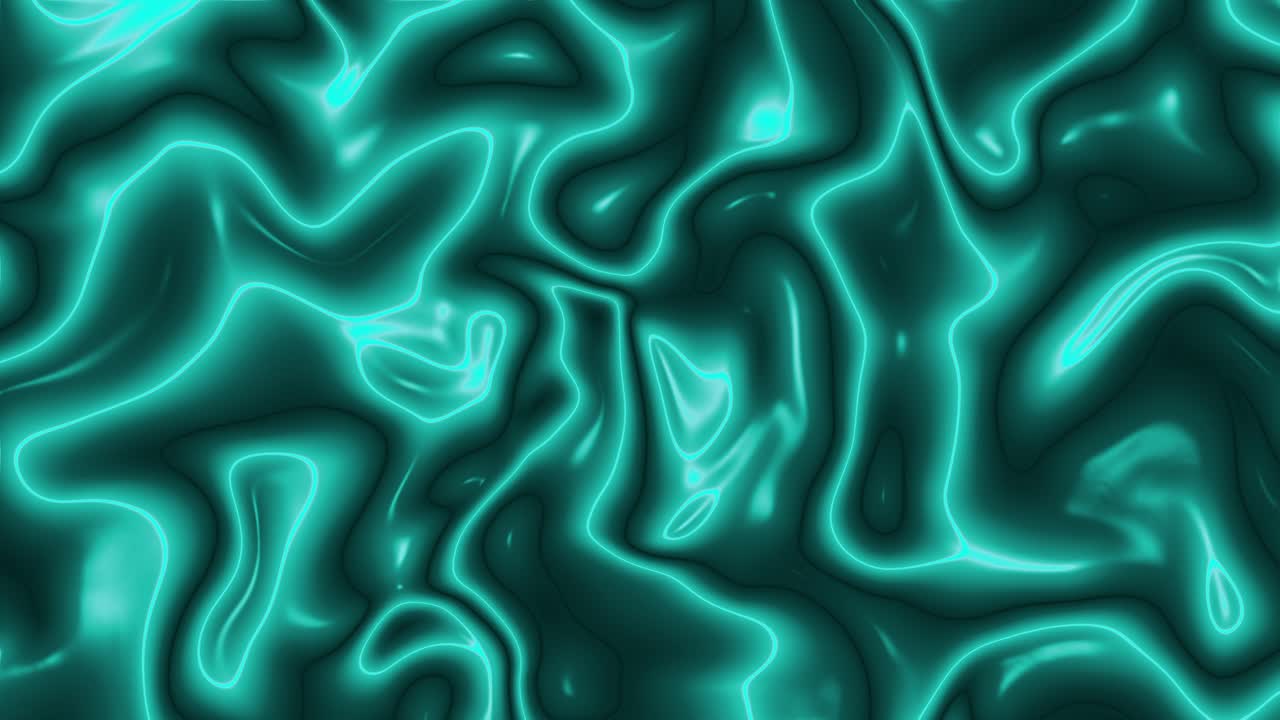 Abstract Glowing Teal Liquid Waves Background