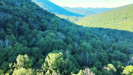 aerial drone video footage of summer time in the catskill mountains in new york’s hudson valley