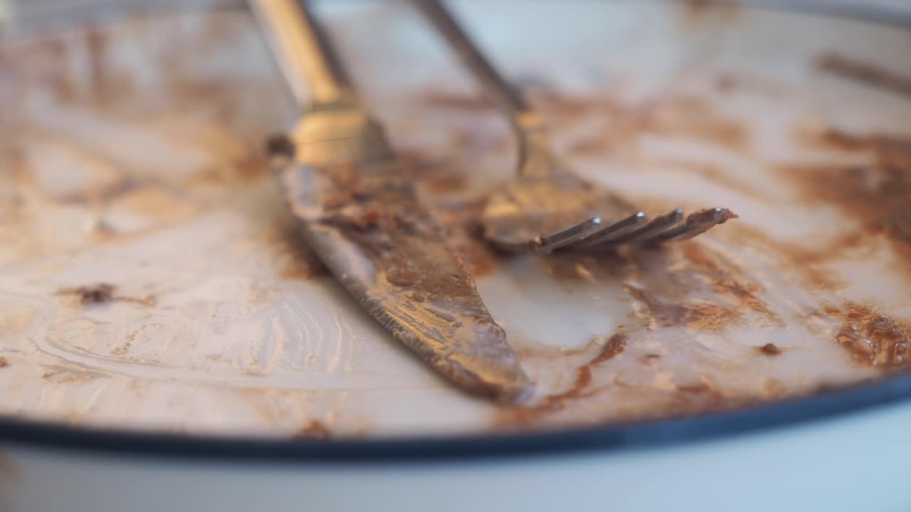 Empty plate with food remains