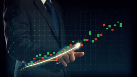 Geschäftsmann-Zeichnet-Finanzen-Anspielendes-Diagramm,-Das-Das-Wachstum-Des-Unternehmensgewinns-Zeigt