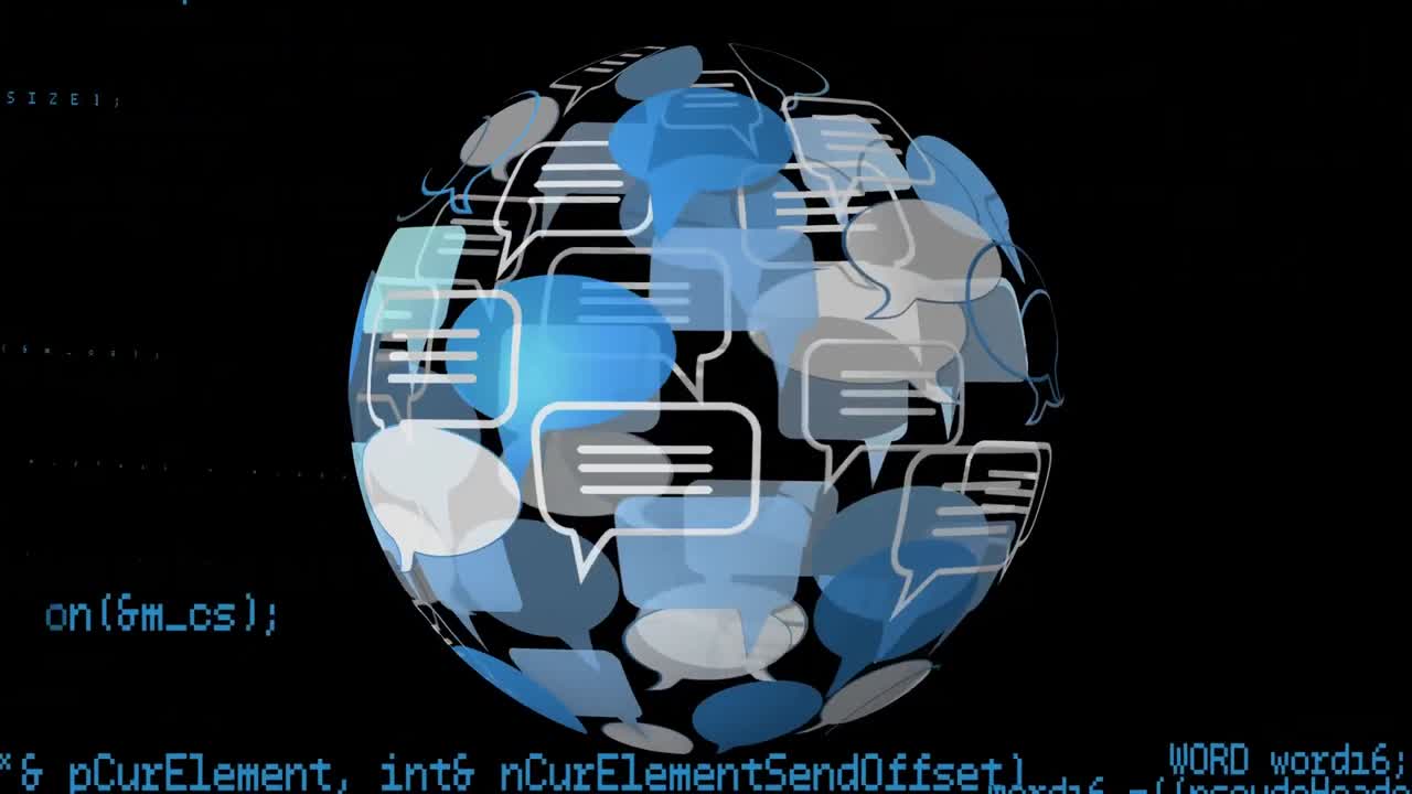 Message bubble icon and program codes