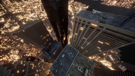 Night-landmark-and-aerial-view-of-the-city