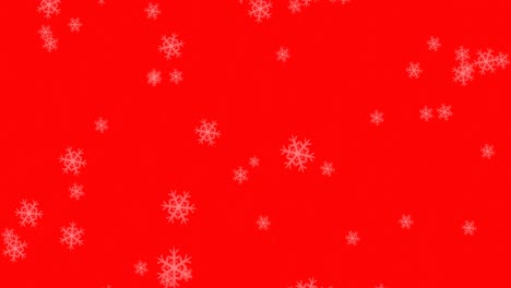 Animación-De-Nieve-Cayendo-Sobre-Fondo-Rojo-Navideño.