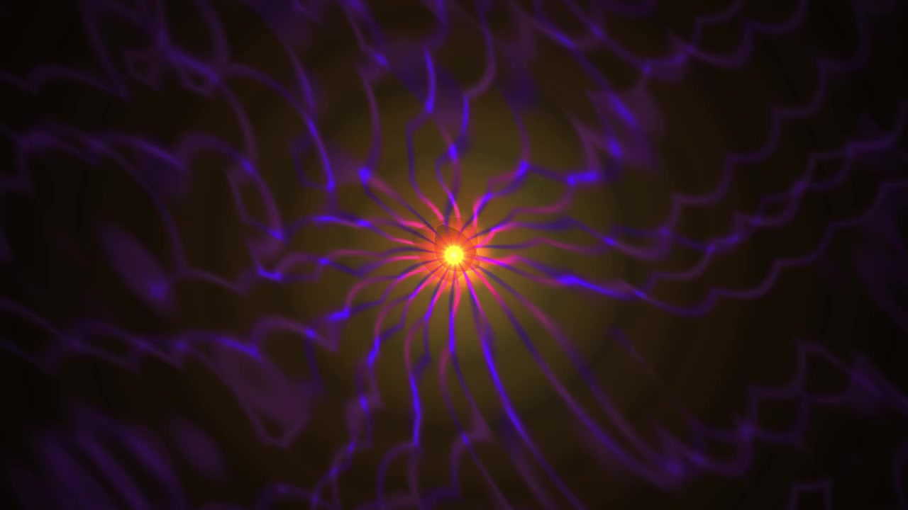 Nucleo Luminoso Astratto con Linee di Energia Viola Irradianti