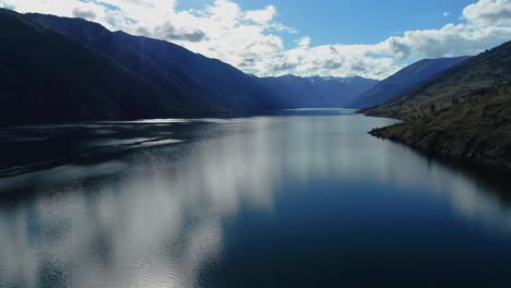 fly drone over lake chelan washington