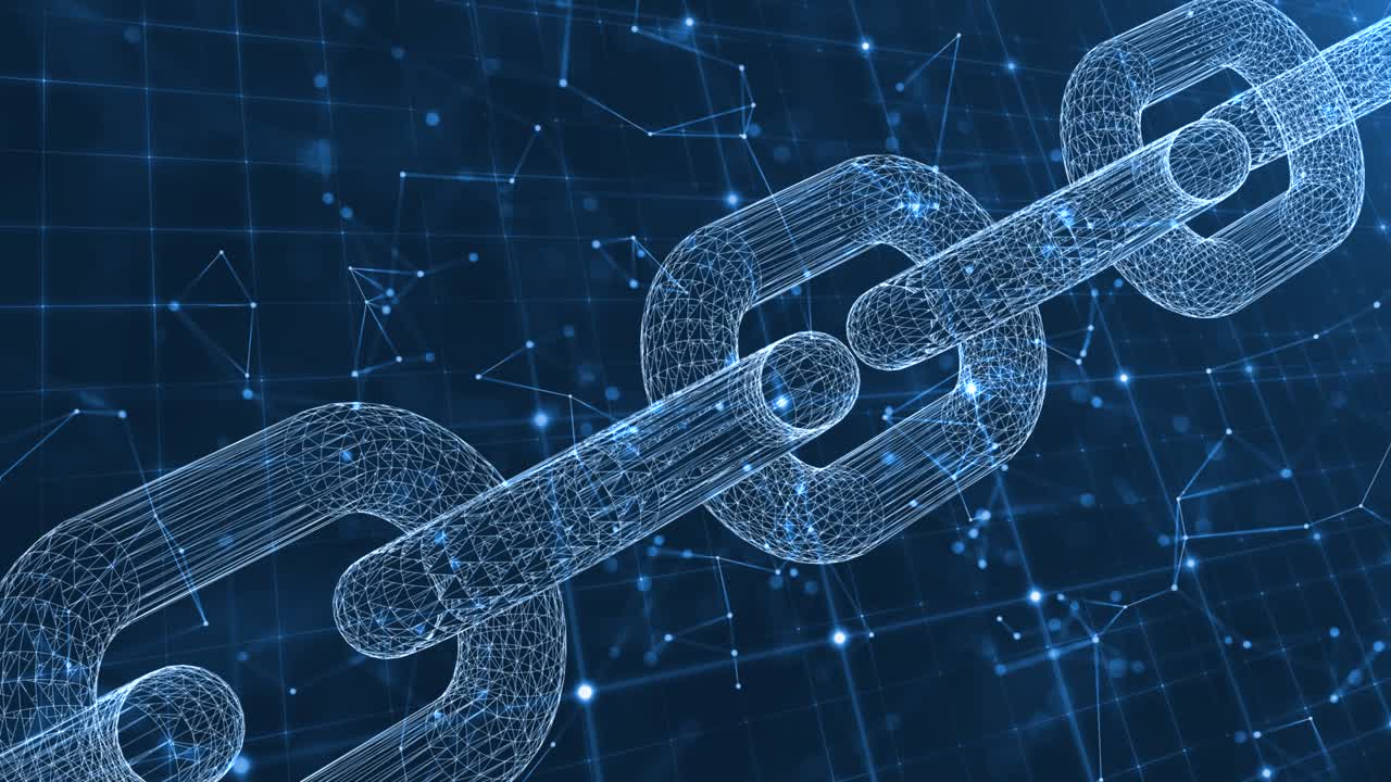 Conceptual blockchain crypto currency background.