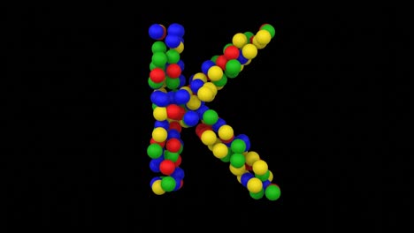 toy ball animation themed font  letter k