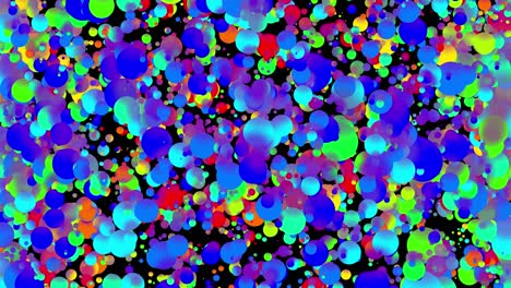 4k bucle fondo abstracto sin costuras con hermosas bolas multicolores en estilo plano 2d se mueven suavemente como burbujas de pintura en aceite. luma mate como canal alfa.