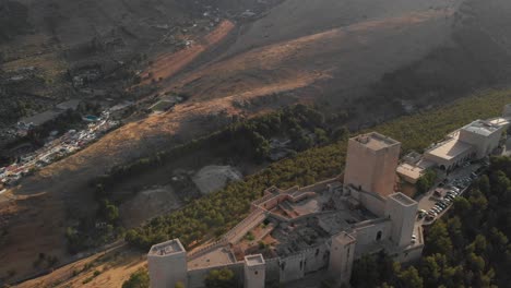 Castillo-de-Jaen,-Spain-Jaen's-Castle-Flying-and-ground-shoots-from-this-medieval-castle-on-afternoon-summer,-it-also-shows-Jaen-city-made-witha-Drone-and-a-action-cam-at-4k-24fps-using-ND-filters-28