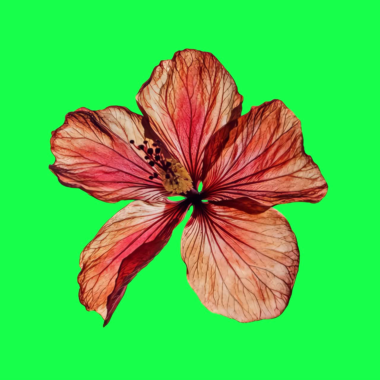 Trockenblumen-Animation, transparentes 4K Video, Greenscreen