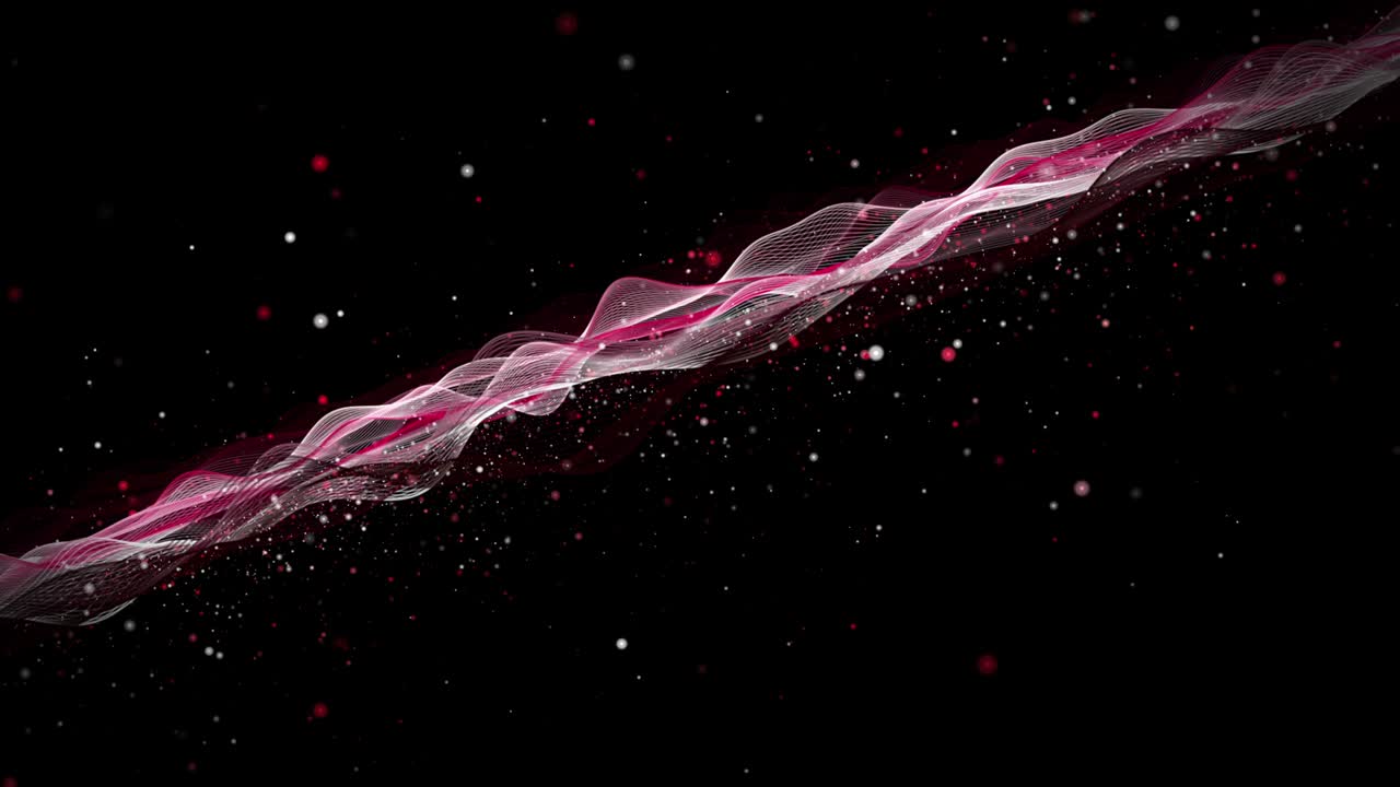 파동 물체와 반이는 입자를 느린 동작으로 보여주는 강력한 애니메이션, 4096x2304 루프 4k