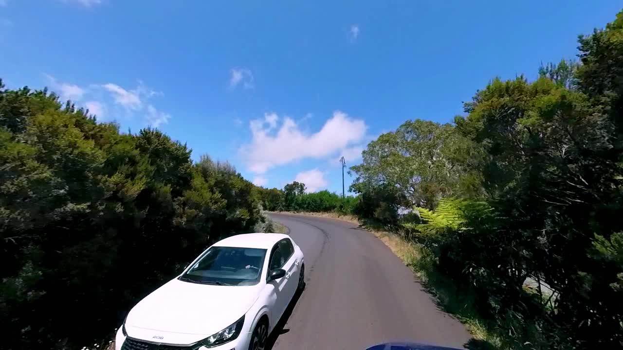 A beautiful scenic drive toward the volcano on Reunion Island, showcasing stunning landscapes and natural beauty from the base.