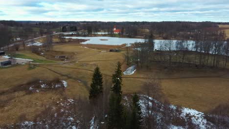 Araisi-Lake-Castle-in-Latvia-Aerial-Shot-From-Above