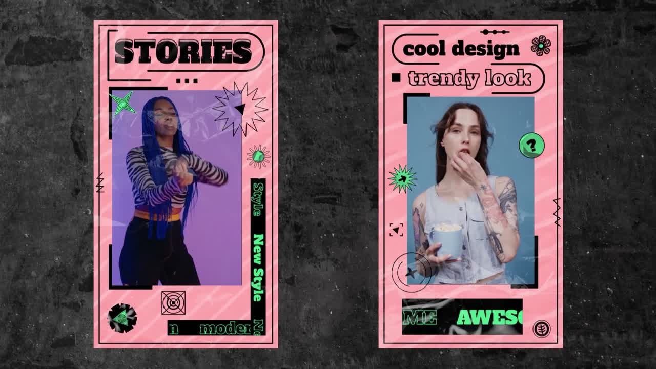 This template features a pack of 6 vertical designs. You can edit the text,show your media and adjust the colors.