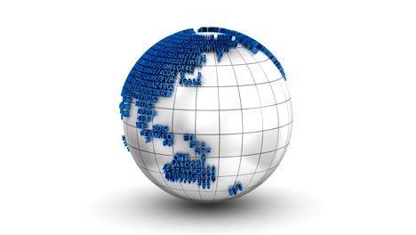 el código informático forma un globo