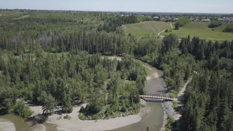 un puente arqueado en un parque urbano pacífico