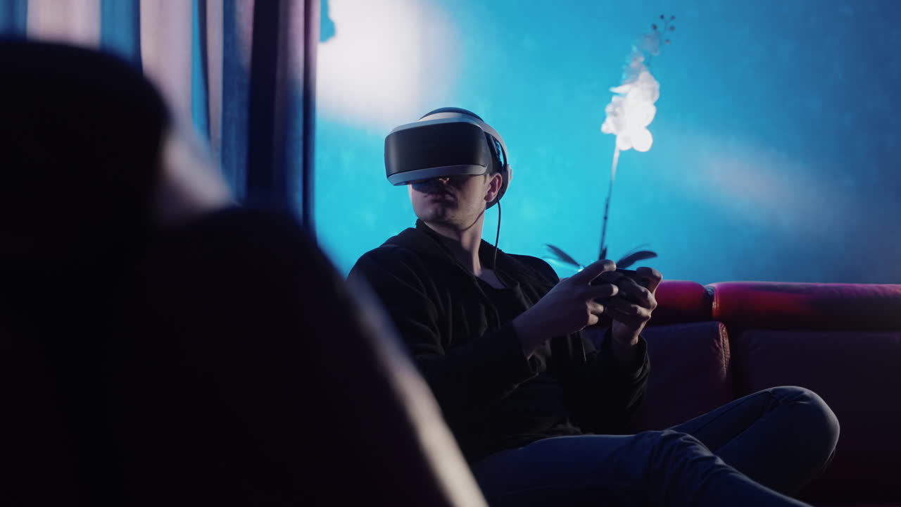 Person Playing VR Game at Home