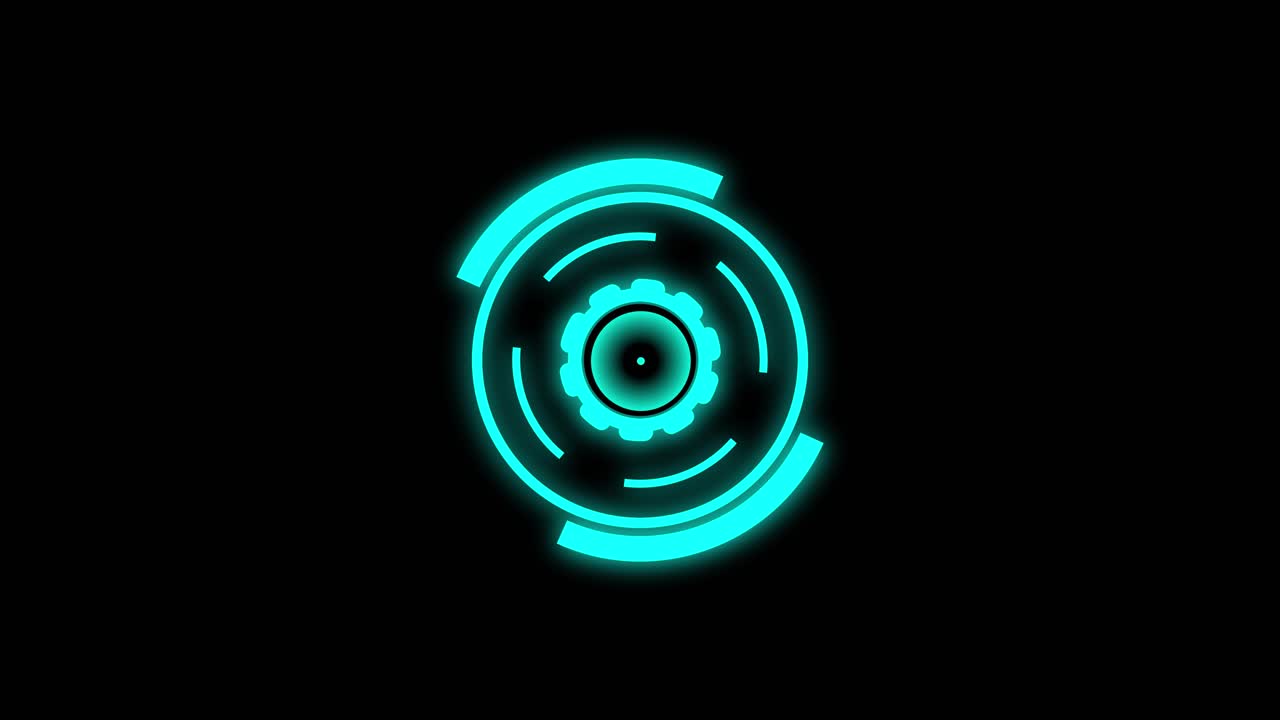 Futuristic Neon Gear Icon