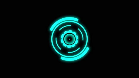 futuristic neon gear icon
