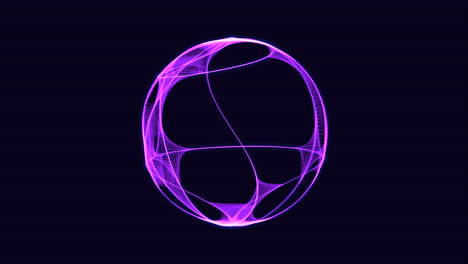 vibrant purple 3d sphere composed of intricate lines and shapes