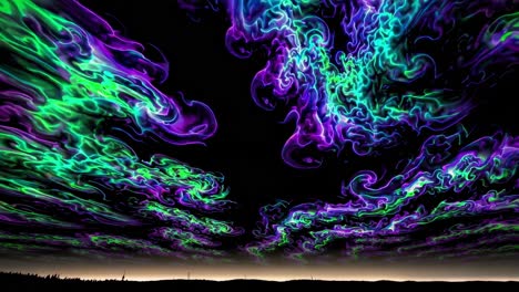 abstract night sky with glowing clouds