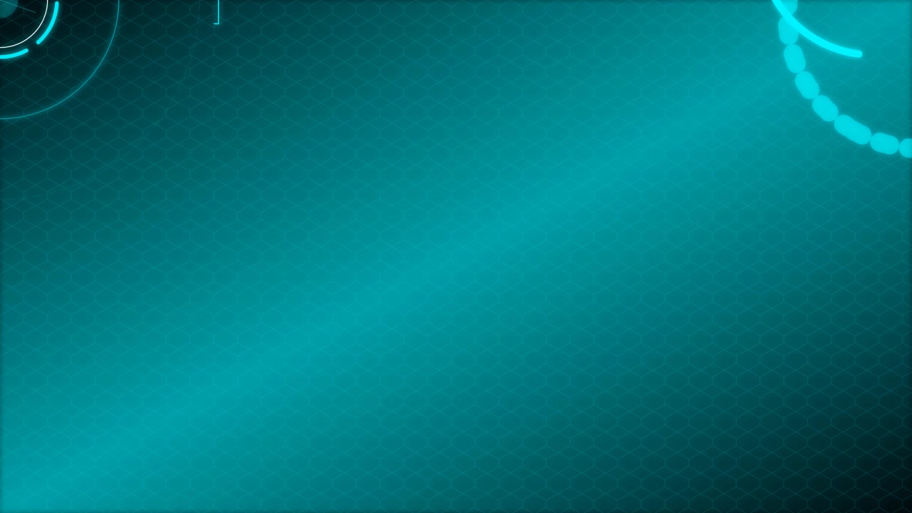 Abstract Digital HUD Interface with Rotating Cyan Geometric Elements
