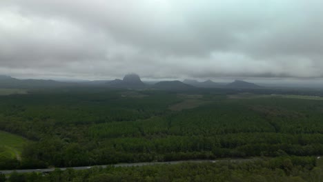 Panoramic-view-of-the-scenic-Glass-House-Mountain-Range-located-on-the-Sunshine-Coast-Queensland-Australia