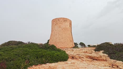 the observation tower at cala pi beach in mallorca spain