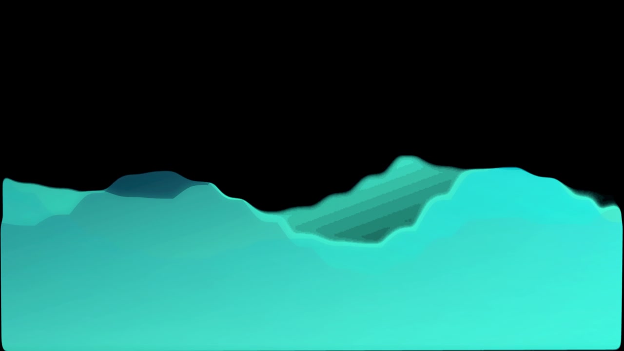 Abstract Turquoise Wave Motion on Black Background
