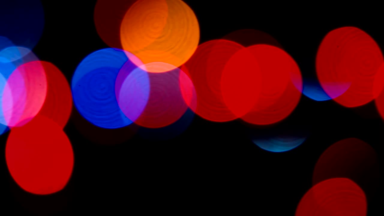 Colorful Light Bokeh on Black Background