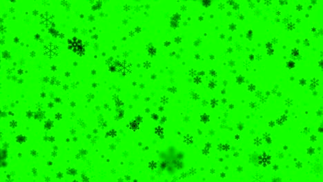 copos de nieve de navidad cayendo nieve desde arriba, vacaciones de invierno bucle sin fisuras en chroma clave de pantalla verde de fondo
