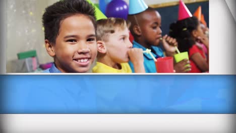 Animation-of-happy-boy-smiling-at-children's-party