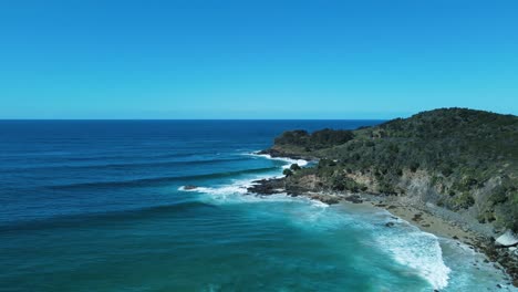 aerial view of the dirawong reserve walking trail winding back through the coastal heaths